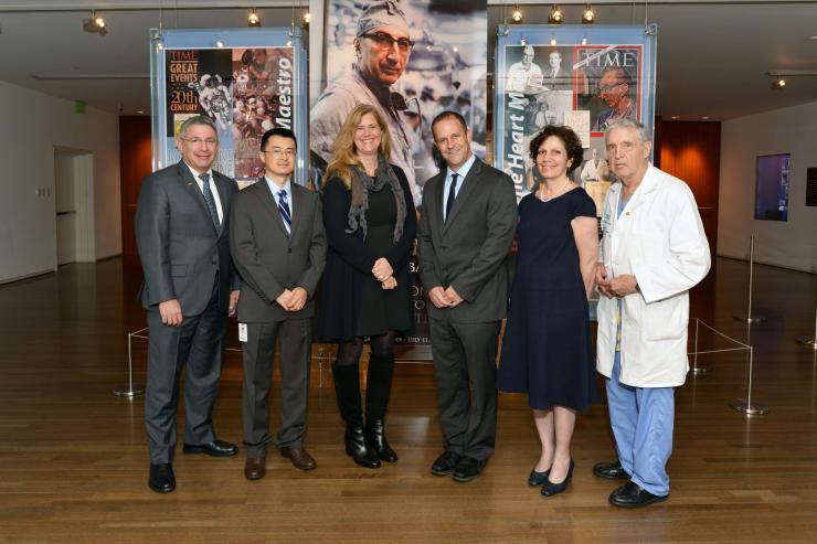 2015 DeBakey Award Recipients Left to right: Dr. Paul Klotman, Dr. Xi Lin, Dr. Kjersti Aagaard, Dr. Ben Deneen, Dr. Farrah Kheradmand and Dr. George Noon (Not pictured: Dr. Oliver Lichtarge)